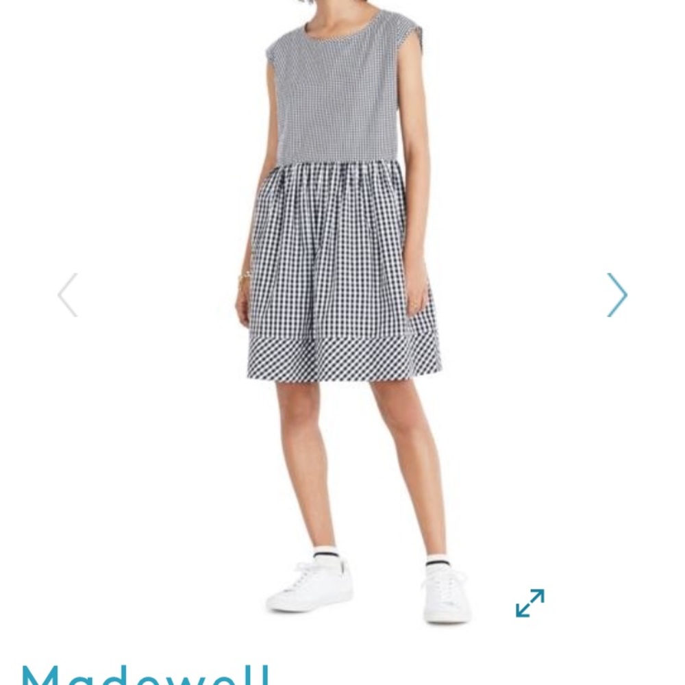 MADEWELL black and white gingham dress